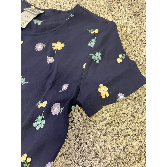 VINTAGE Laura Ashley Y2K Floral Viscose Women’s Dress, Sz 8 Navy Flirty Cottage‎ - Picture 4 of 10